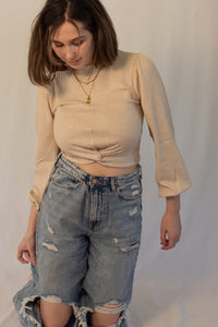 Twist Front Mock Neck