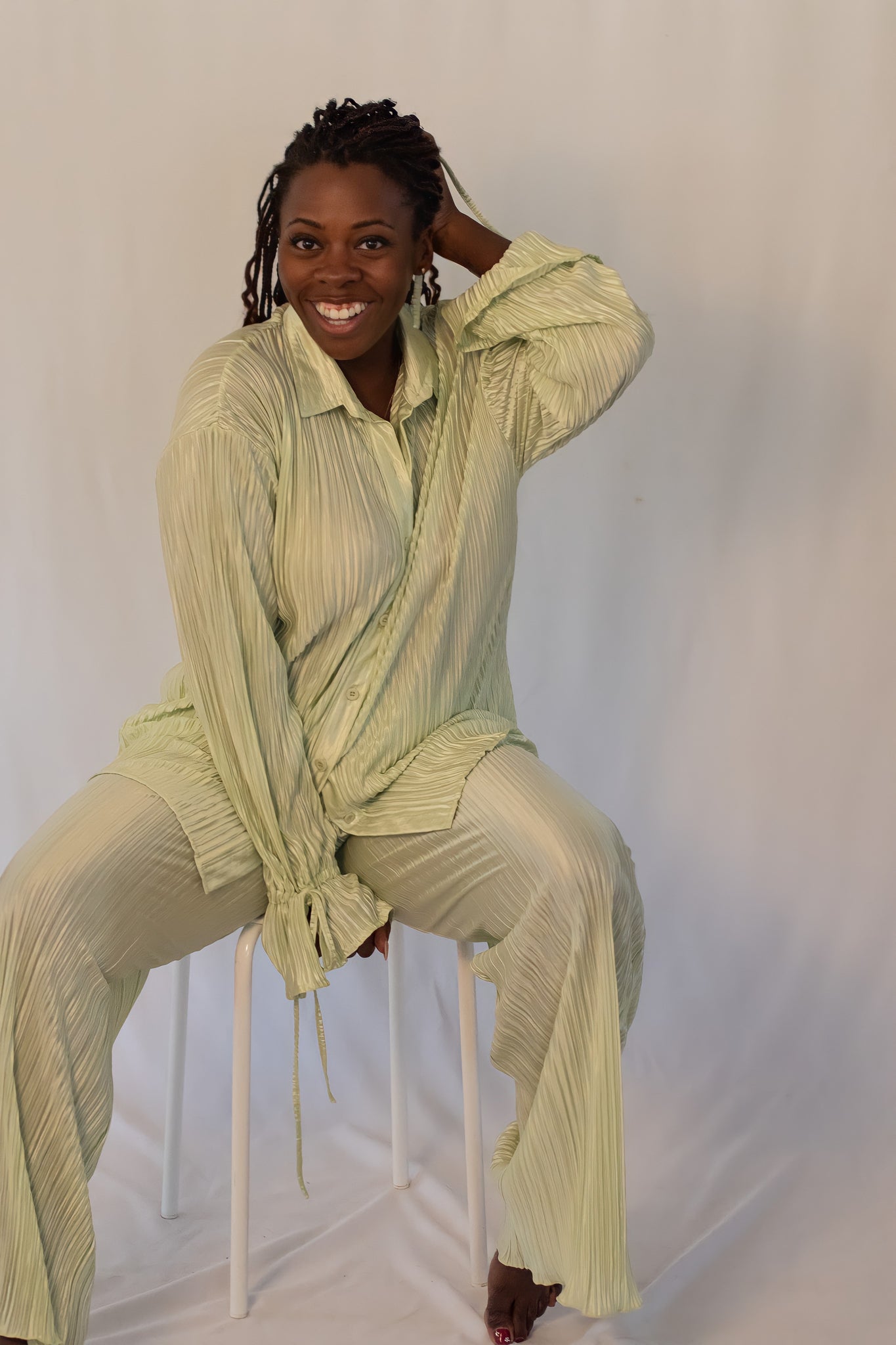 Pleated loungewear top