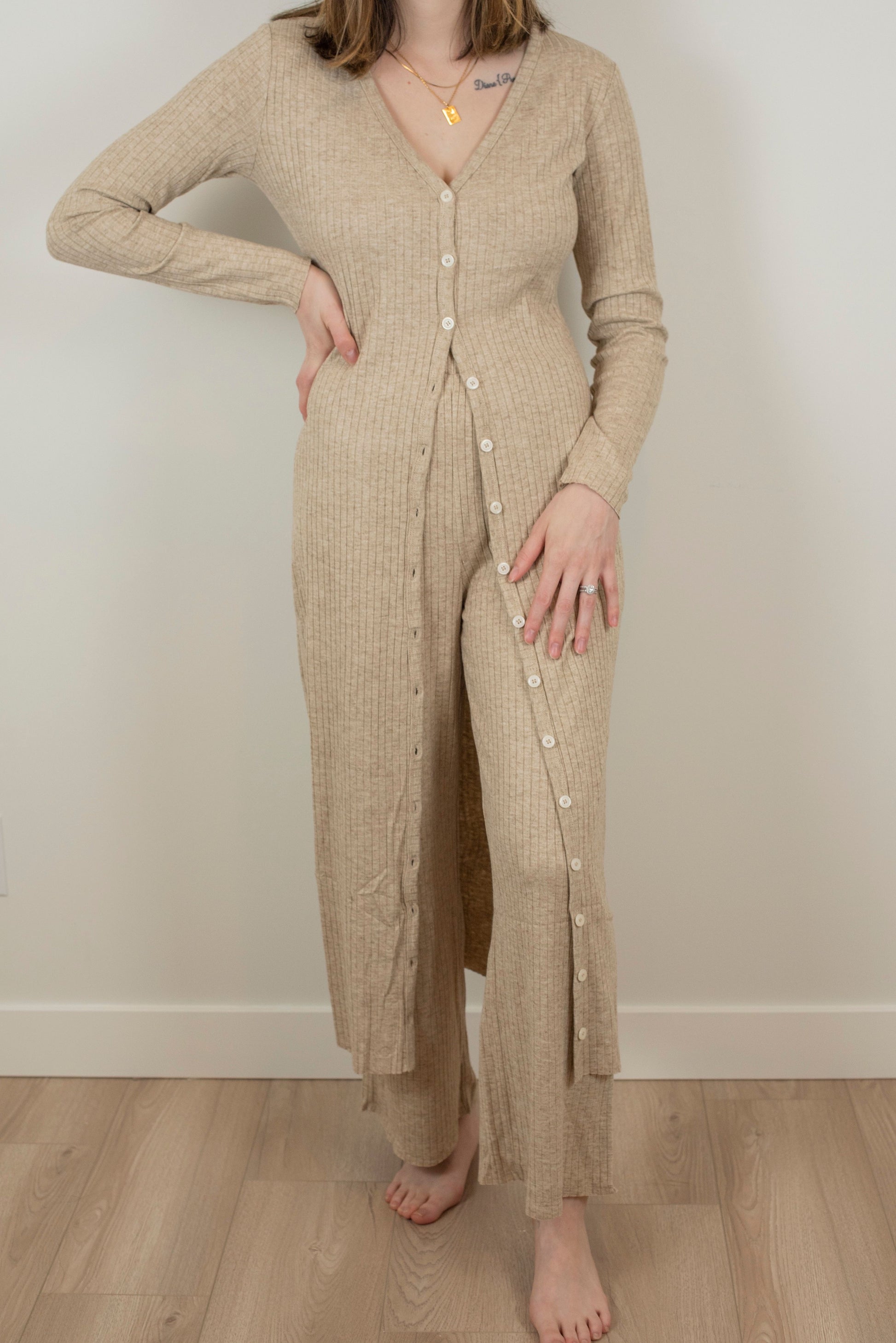 Ribbed Knit Cardigan Dress Ribbed Knit Cardigan Dress
