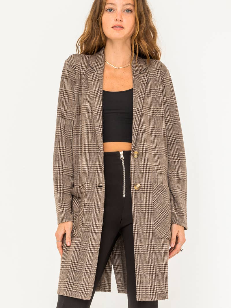 Oversized Plaid Blazer