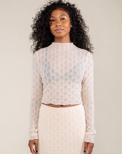 Jacquard Mesh Top