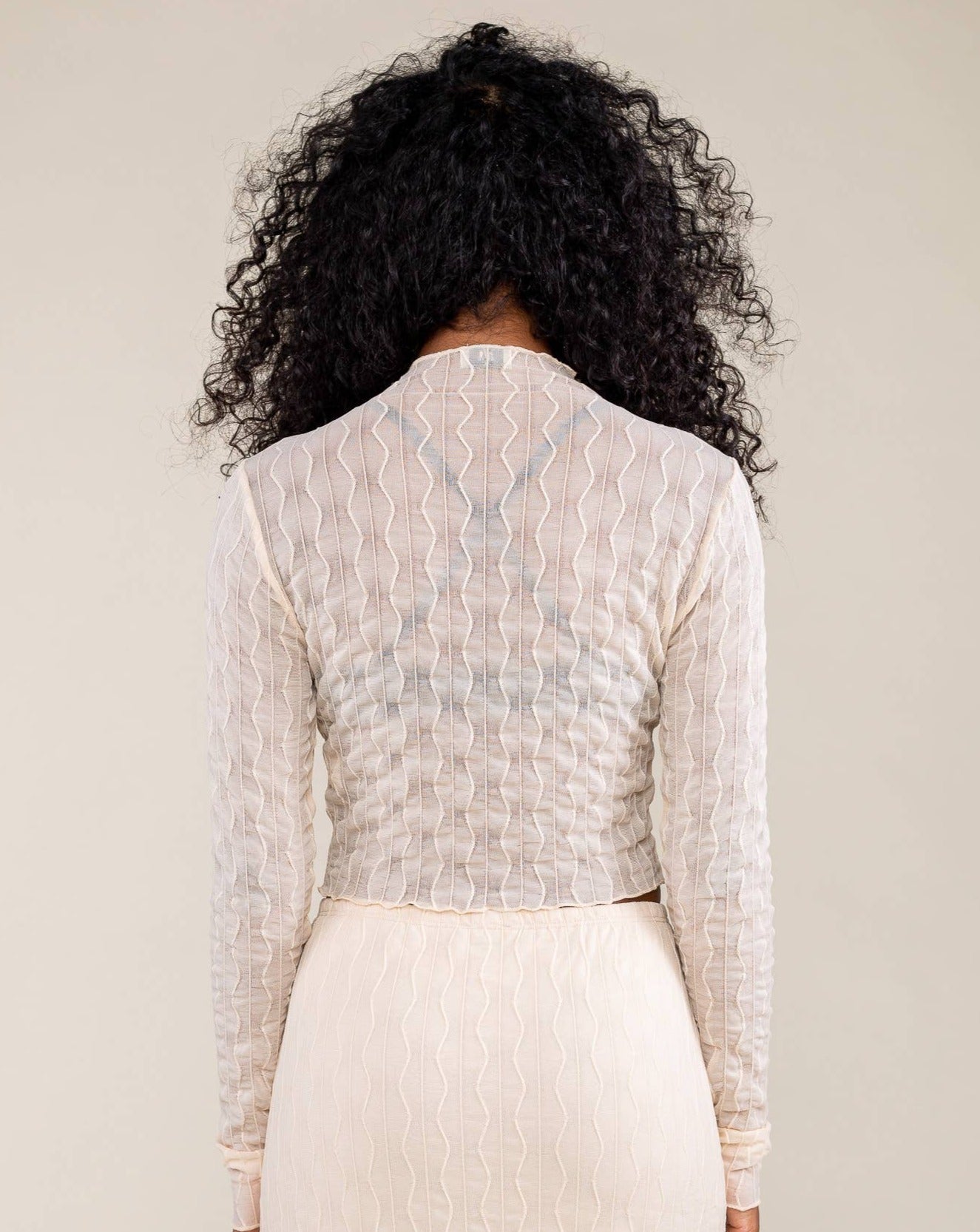Jacquard Mesh Top