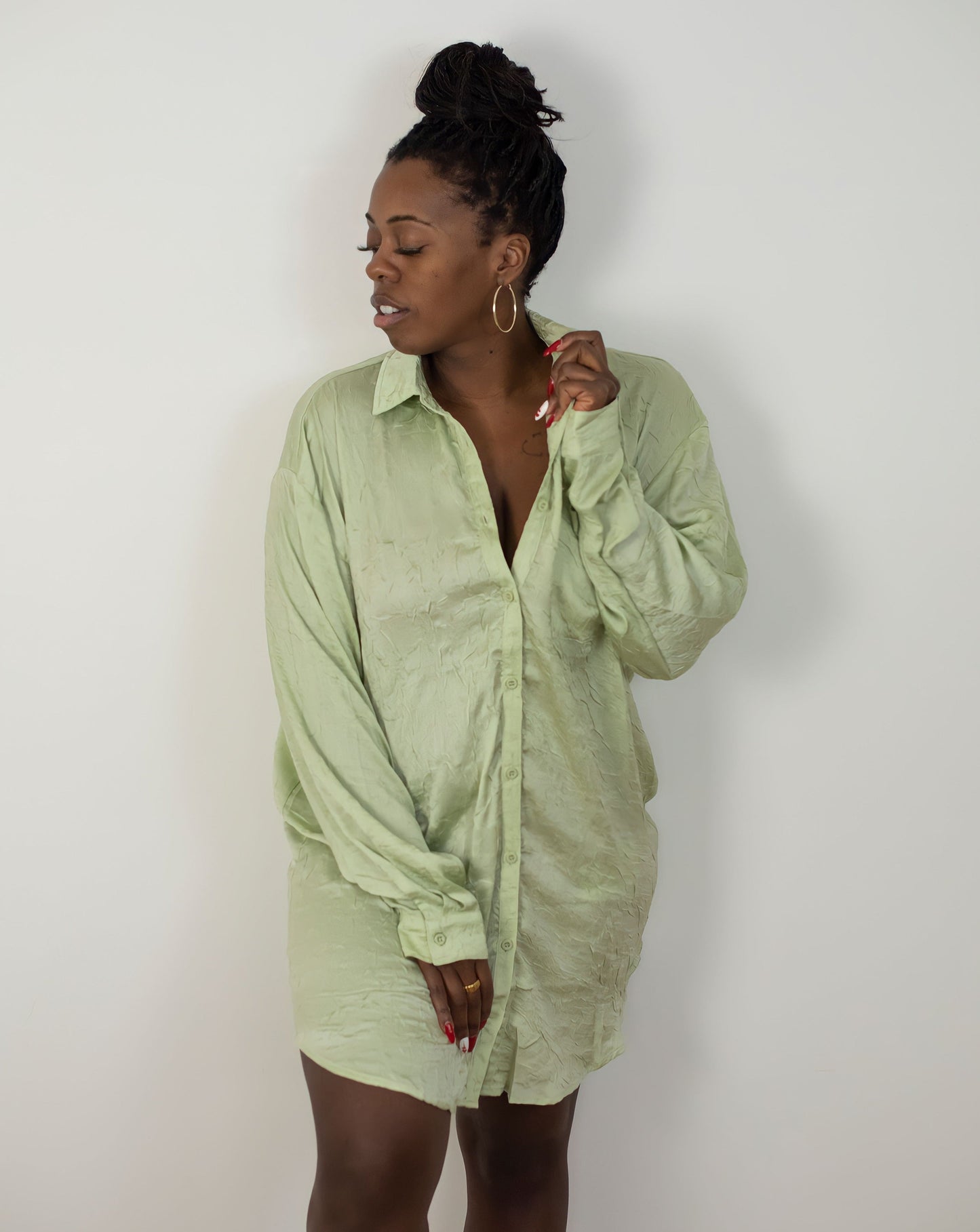 Crinkle Satin Tunic