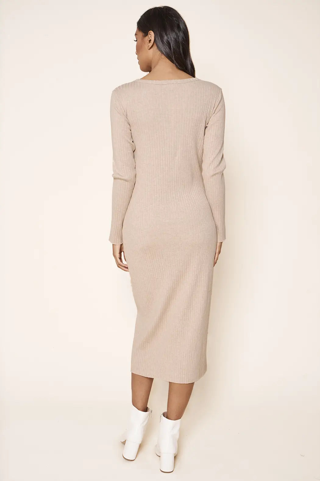 Ribbed Knit Cardigan Dress